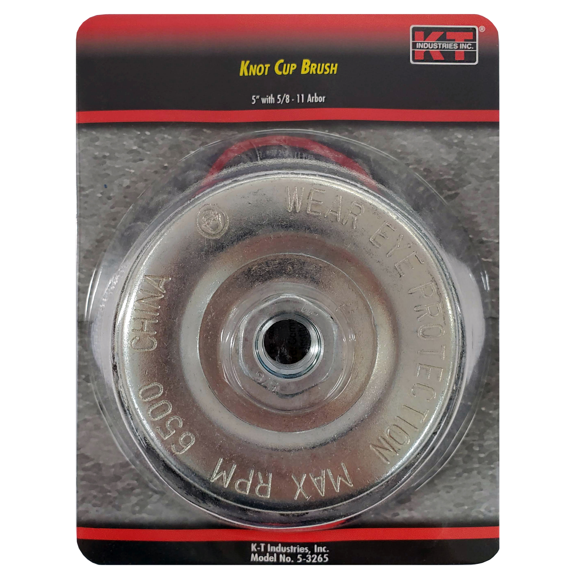 K-T Industries Knot Cup Brush — 5in., 5/8-11 Arbor, 5500 RPM, Model# 5-3265